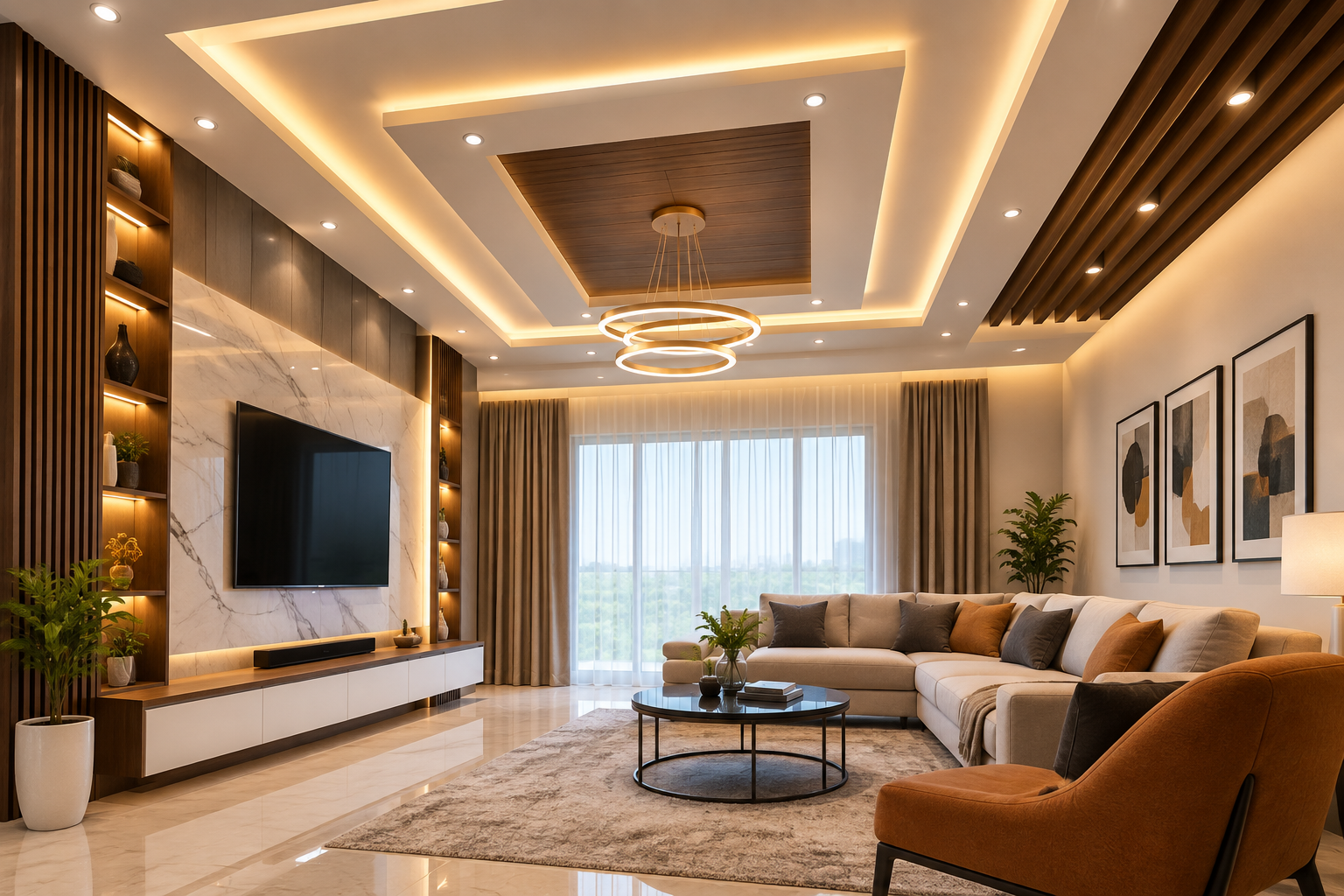 Contemporary Living: Stylish False Ceiling Designs for the Hall
